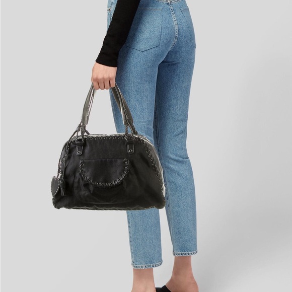 Christian Dior Diorissimo Whipstitch Oblique Heart Charm Shoulder Bag Black - Picture 16 of 16